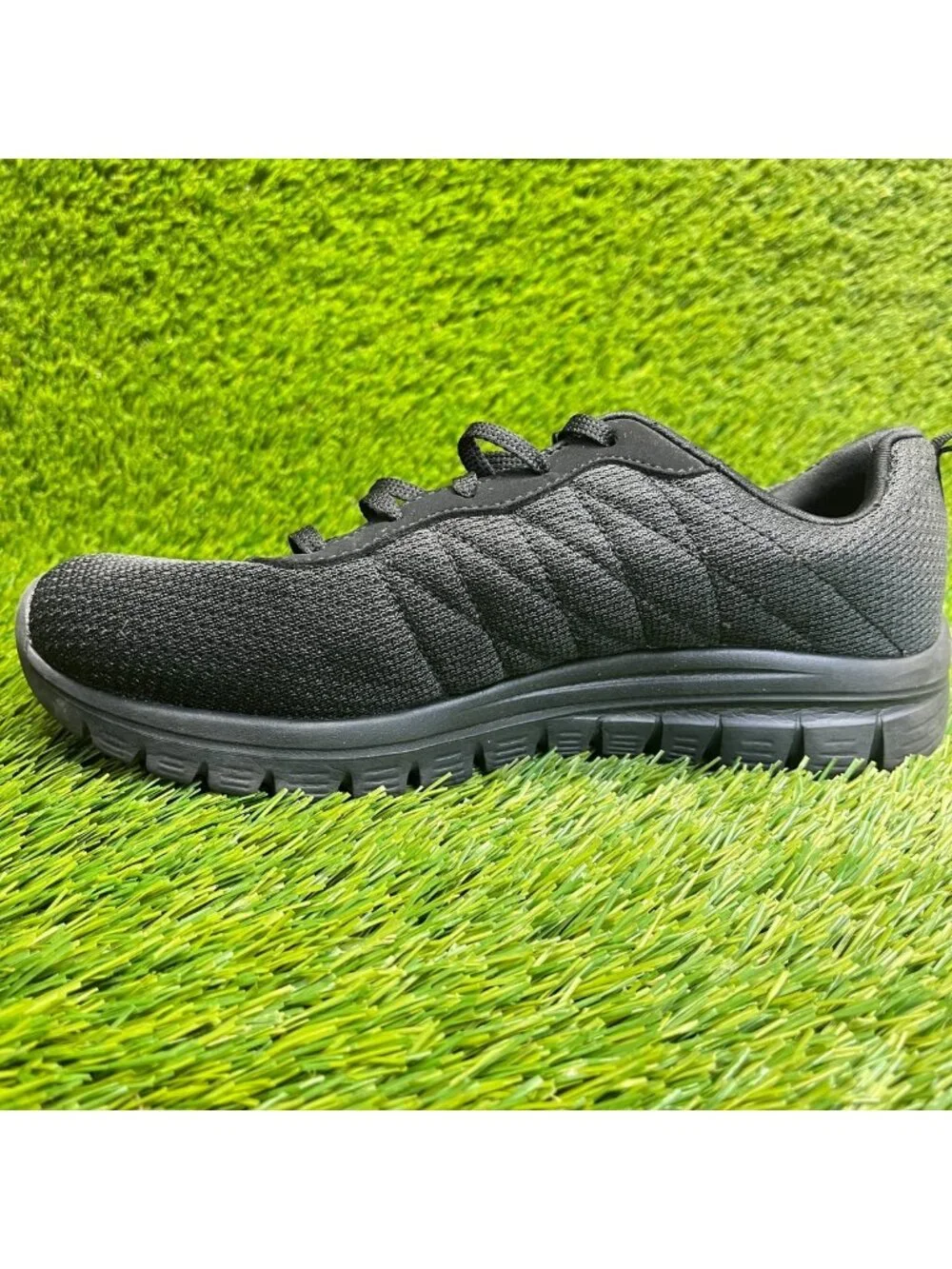 Skechers Dynamight Breakthrough Womens Size 9 All Black Running Shoes Sneakers